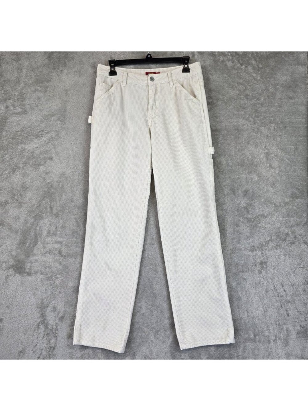 Dickies Girl Pants Womens 3/26 White Corduroy Carpenter Relaxed Workwear Casual